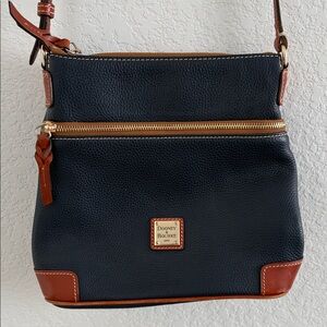 Dooney & Bourke Navy and Brown Crossbody Bag